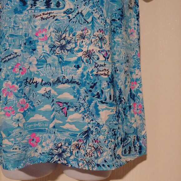 Lilly Pulitzer Etta V-Neck Love North Carolina Coastal Resort Logo Beach - Picture 4 of 12